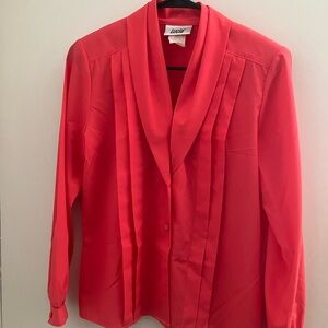 Vintage Red LS Blouse